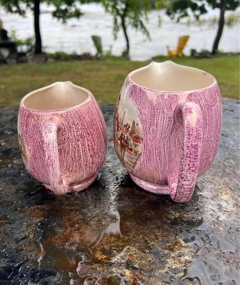 Vintage Lancaster & Sandland Pink Lusterware Pitchers - Dickens Set - photo 3