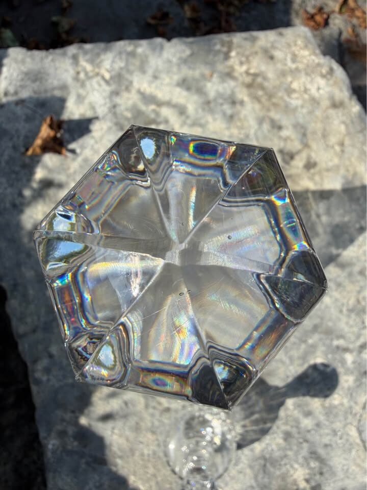 Vintage Heavy Cut Crystal Beverage Carafe & Geometric Stopper - photo 10