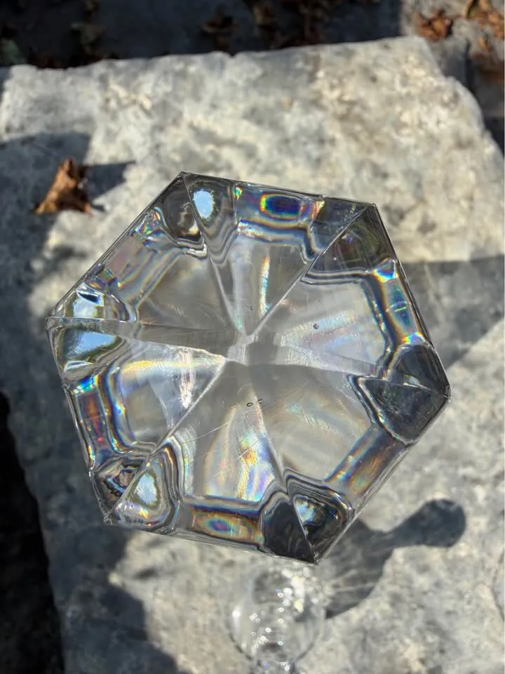 Vintage Heavy Cut Crystal Beverage Carafe & Geometric Stopper - photo 10