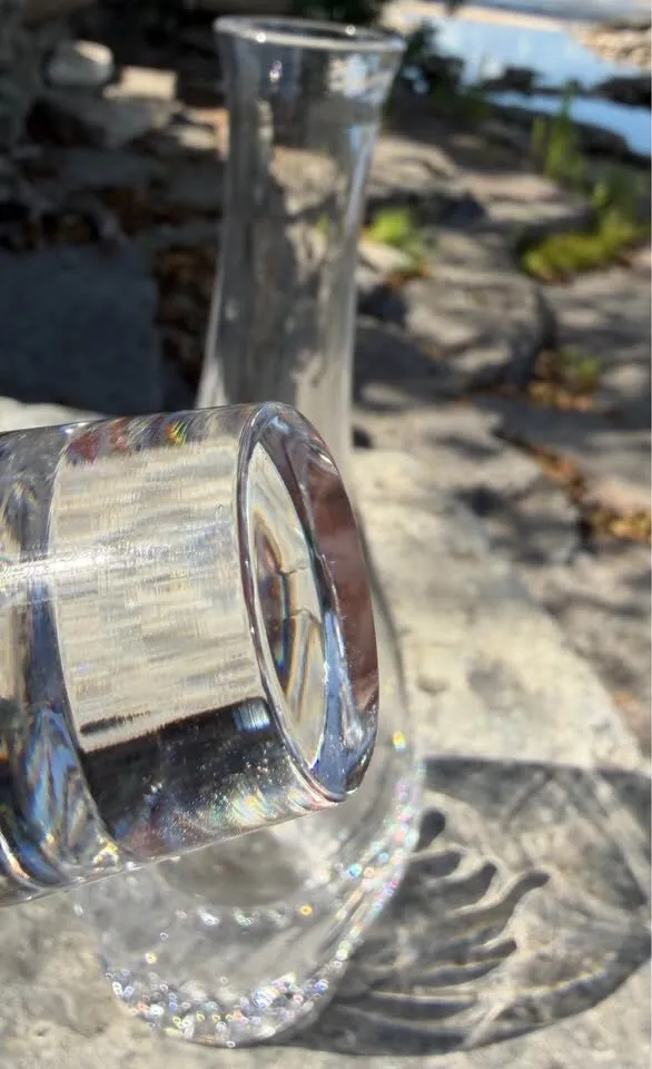 Vintage Heavy Cut Crystal Beverage Carafe & Geometric Stopper - photo 4