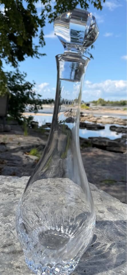 Vintage Heavy Cut Crystal Beverage Carafe & Geometric Stopper - photo 8