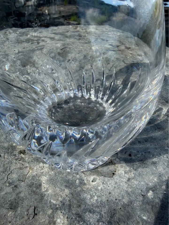Vintage Heavy Cut Crystal Beverage Carafe & Geometric Stopper - photo 9