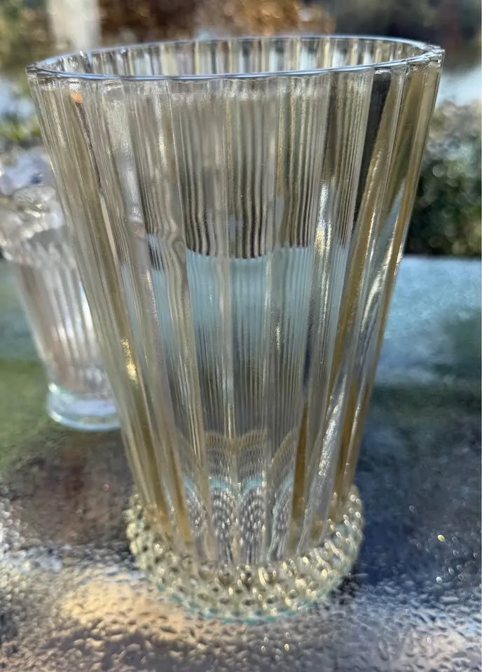 MCM Clear Pressed Glass Vase Set (4 Pcs) – $100 Full Lot / Will Separate $20-$40 - photo 3