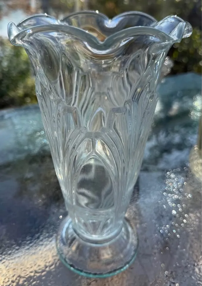 MCM Clear Pressed Glass Vase Set (4 Pcs) – $100 Full Lot / Will Separate $20-$40 - photo 5