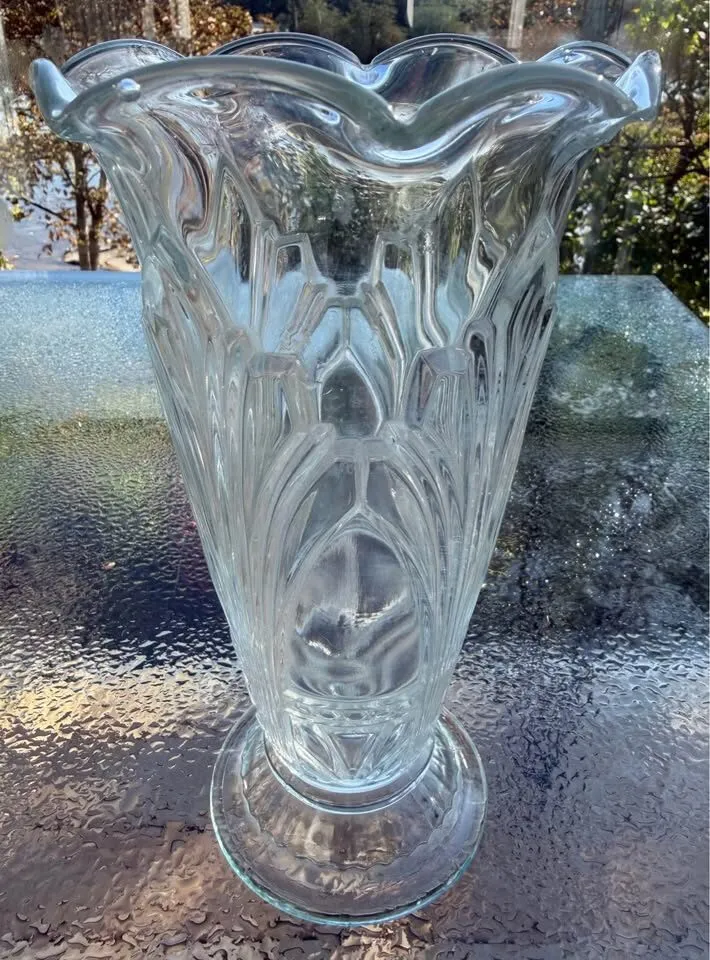 MCM Clear Pressed Glass Vase Set (4 Pcs) – $100 Full Lot / Will Separate $20-$40 - photo 7