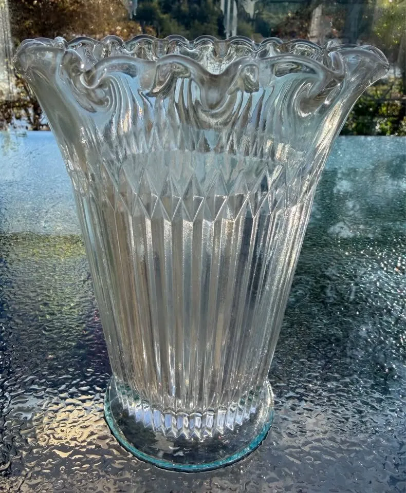 MCM Clear Pressed Glass Vase Set (4 Pcs) – $100 Full Lot / Will Separate $20-$40 - photo 8