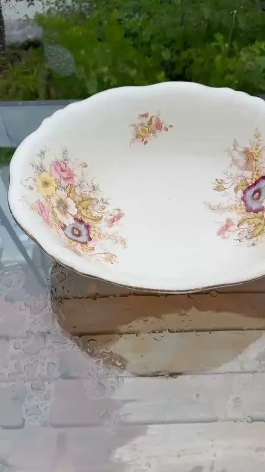 Antique S. Fielding & Co. (Crown Devon) Victorian Floral Wash Basin Bowl 1880-1913 - photo 1