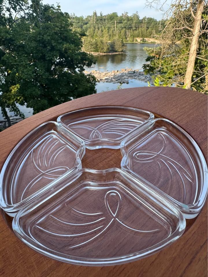 Vintage Mid-Century Modern Japanese Bentwood & Glass Condiment Tray - photo 8