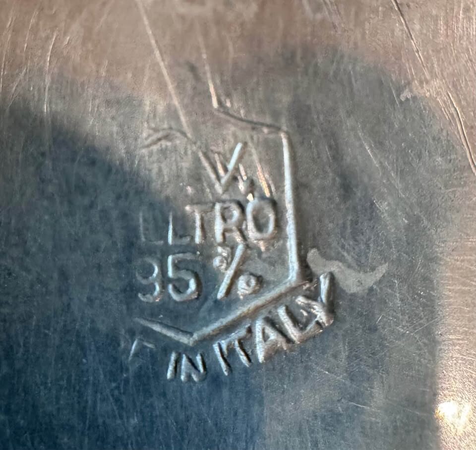 Vintage 1970s Italian Pewter Leaf Centerpiece Bowl (Peltro 95%) - photo 3