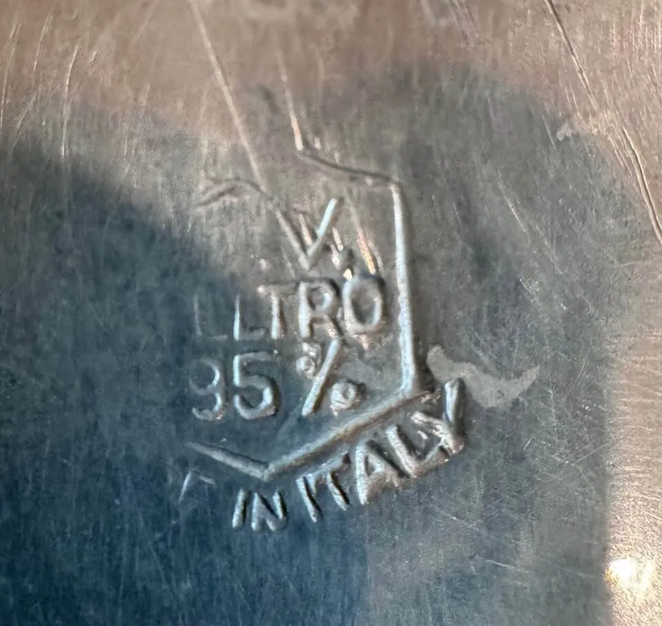 Vintage 1970s Italian Pewter Leaf Centerpiece Bowl (Peltro 95%) - photo 3