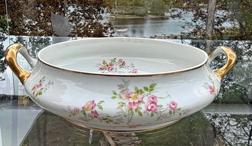 Vintage La Seynie Limoges France Porcelain Bowl – Perfect Centerpiece! - photo 1