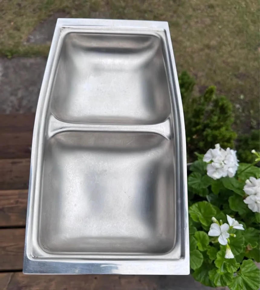 Vintage Chichester Stainless Steel Divided Serving Dish with Lid - MCM - photo 5