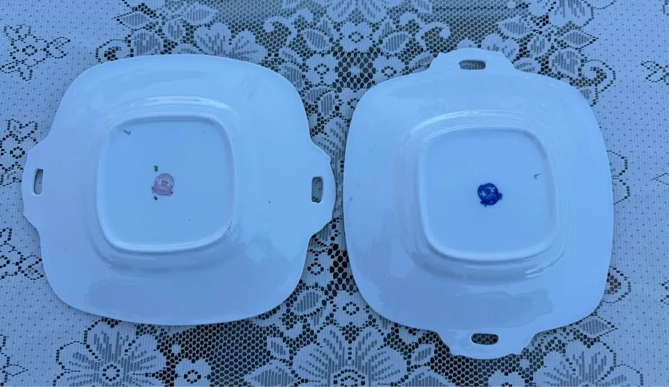 Antique Royal Stafford Handled Cake Plates 10.5" • Art Deco 1930s • MINT - photo 4