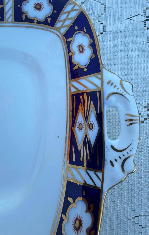 Antique Royal Stafford Handled Cake Plates 10.5" • Art Deco 1930s • MINT - photo 8