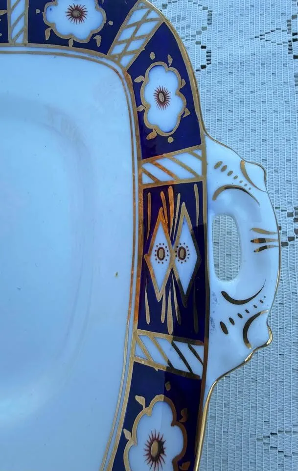 Antique Royal Stafford Handled Cake Plates 10.5" • Art Deco 1930s • MINT - photo 8
