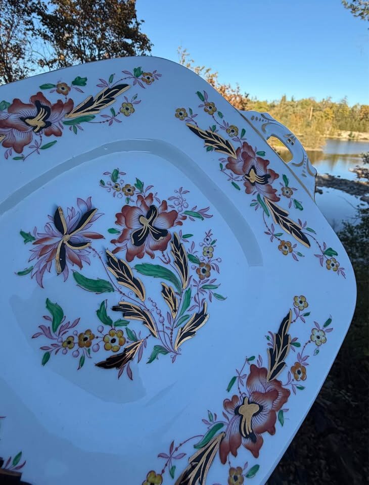 Antique Royal Stafford Handled Cake Plates 10.5" • Art Deco 1930s • MINT - photo 9