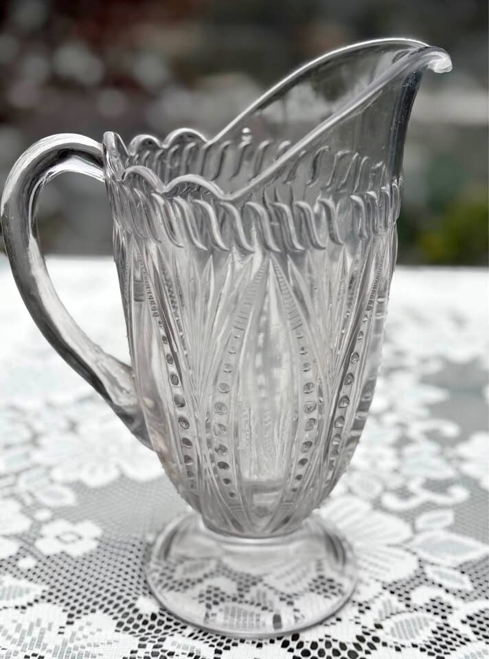 Antique EAPG Water Pitcher Diamond Flint Glass (c. 1903) - photo 1