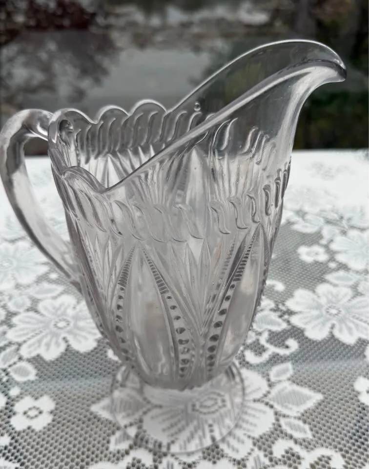 Antique EAPG Water Pitcher Diamond Flint Glass (c. 1903) - photo 6