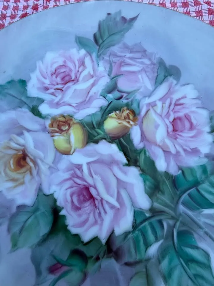 Vintage Takiro Hand-Painted Rose Porcelain Plate 10” - MINT - photo 7