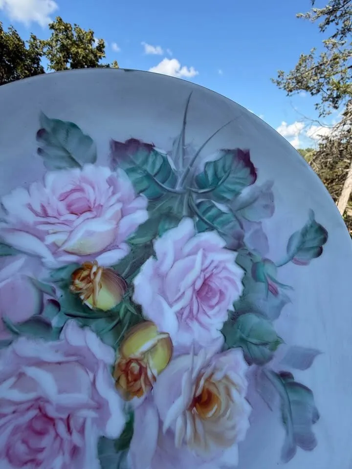 Vintage Takiro Hand-Painted Rose Porcelain Plate 10” - MINT - photo 8