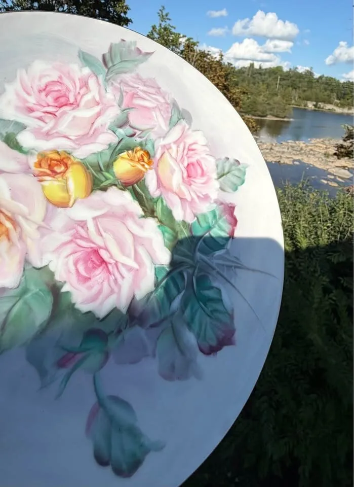 Vintage Takiro Hand-Painted Rose Porcelain Plate 10” - MINT - photo 9