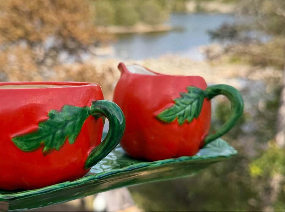 Vintage 1950s Maruhon Ware Pumpkin/Tomato Ware Tea Set (6pc) – Fall Cottage Decor - photo 11