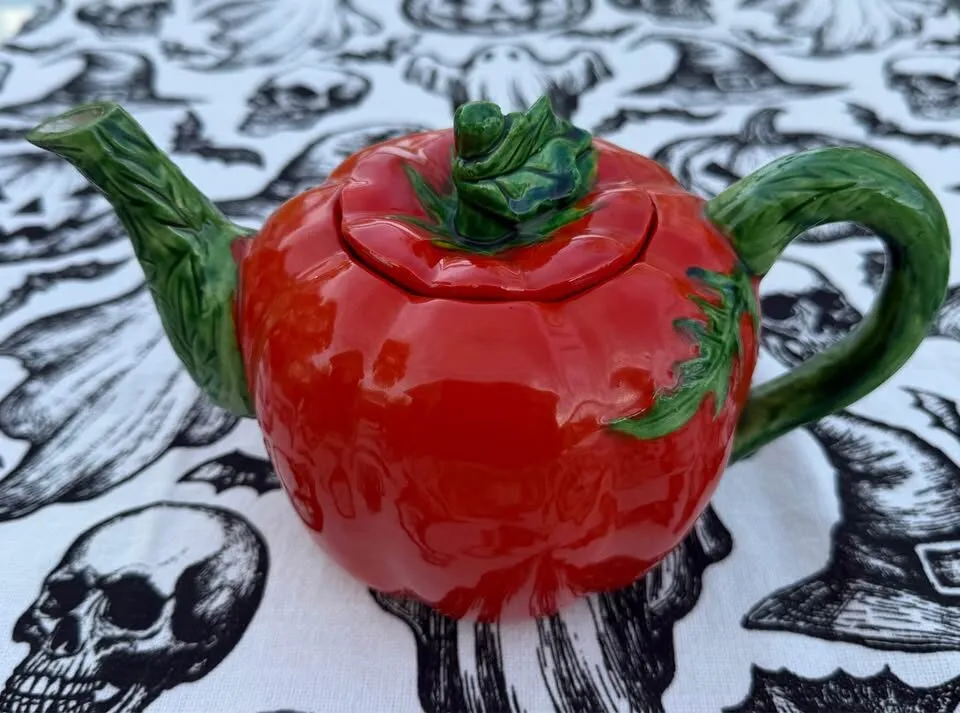 Vintage 1950s Maruhon Ware Pumpkin/Tomato Ware Tea Set (6pc) – Fall Cottage Decor - photo 7