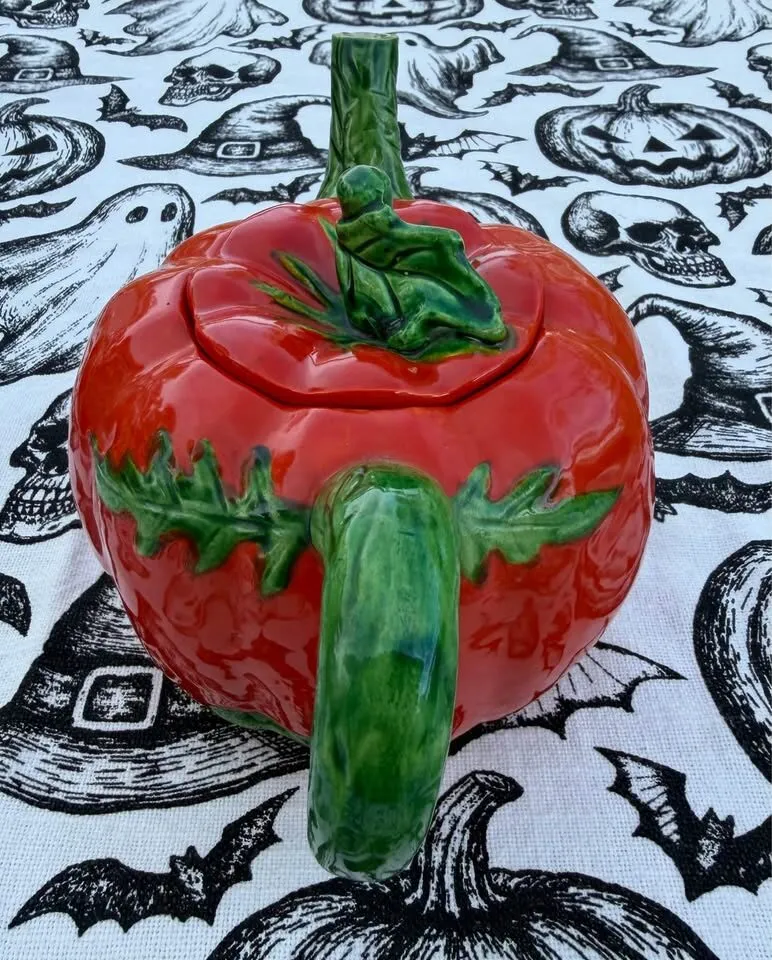 Vintage 1950s Maruhon Ware Pumpkin/Tomato Ware Tea Set (6pc) – Fall Cottage Decor - photo 8