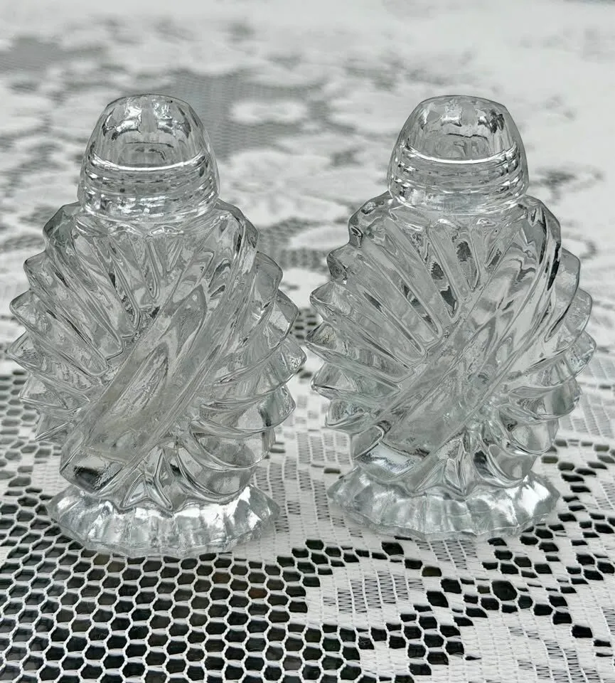 Vintage Bohemia All Glass Swirl Salt And Pepper Shakers 3 inches high - photo 1