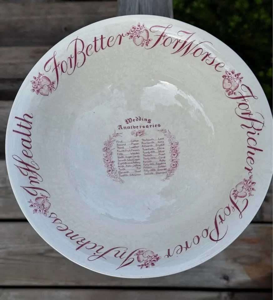 Antique Wedding Anniversary Pedestal Bowl Royal Staffordshire - photo 2