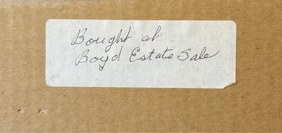 Antique 17x17" Leaf-Carved Frame & Dog Sketch – Boyd Estate Provenance - photo 3