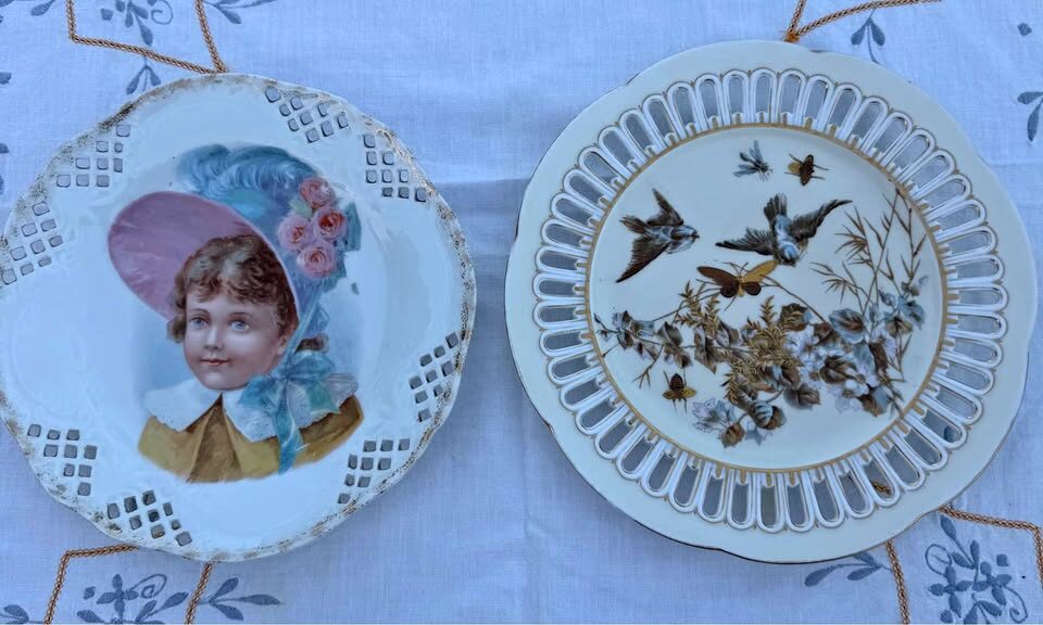Antique Reticulated Porcelain Plates – Pirkenhammer & Portrait - photo 2