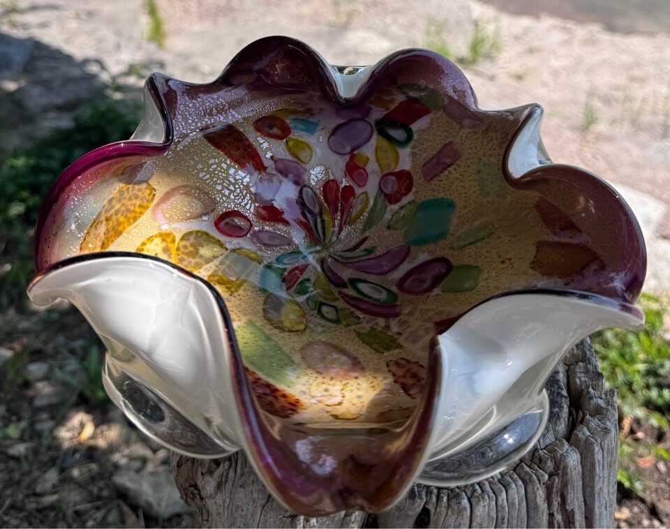 Vintage Murano Glass AVEM Bizantino Bowl.- Tutti Frutti 1950s (Label Fragment) - photo 5