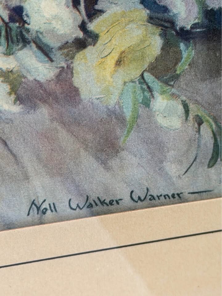 Vintage Mid-Century Floral Print "Nature's Splendour" by Nell Walker Warner - Framed Statement Art - photo 2