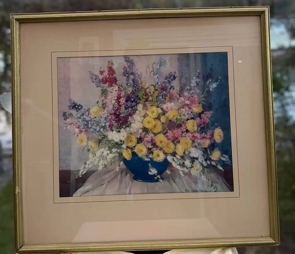 Vintage Mid-Century Floral Print "Nature's Splendour" by Nell Walker Warner - Framed Statement Art - photo 6
