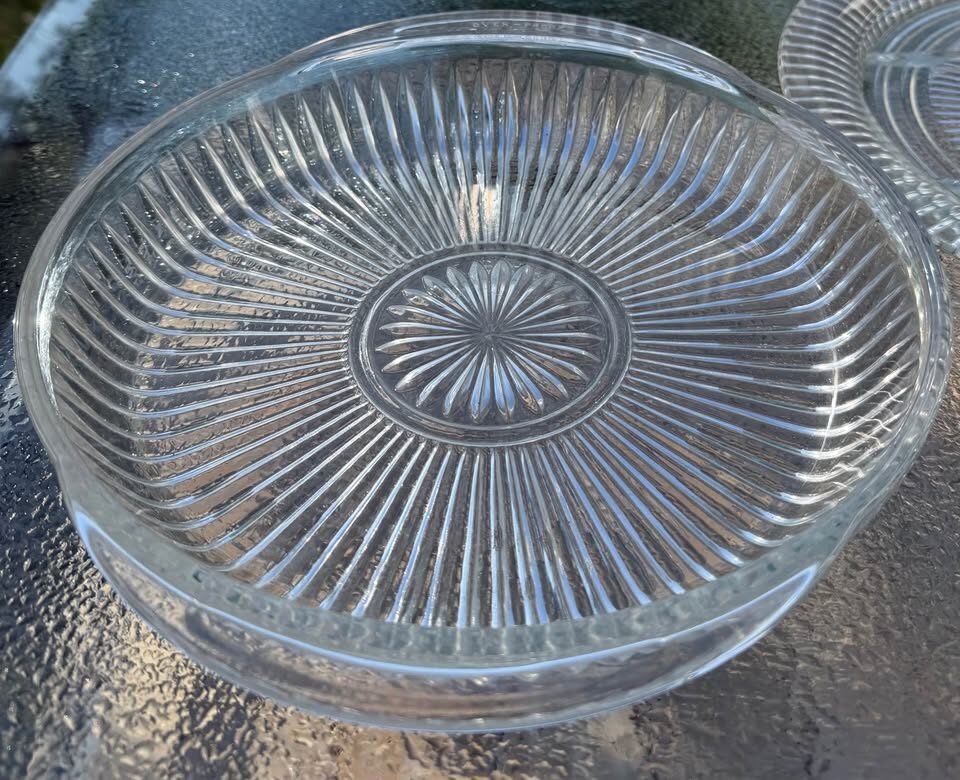 Rare Vintage 5-Pc Mid-Century Crystal Buffet Serving Set - Includes Glass Ladle! - photo 10