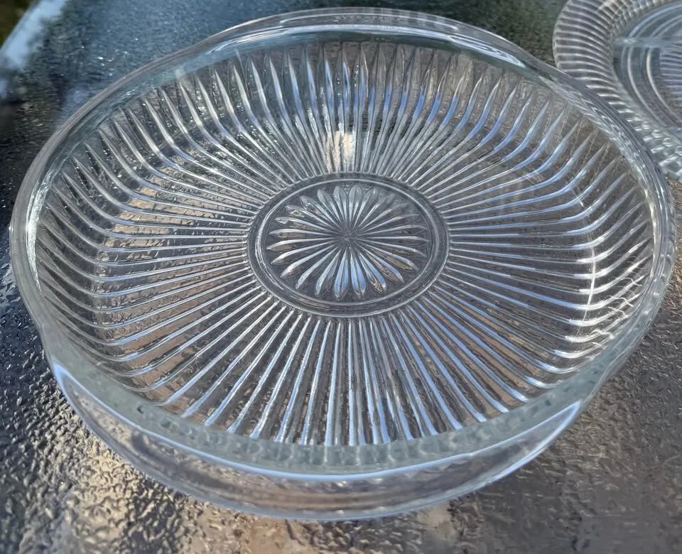 Rare Vintage 5-Pc Mid-Century Crystal Buffet Serving Set - Includes Glass Ladle! - photo 10