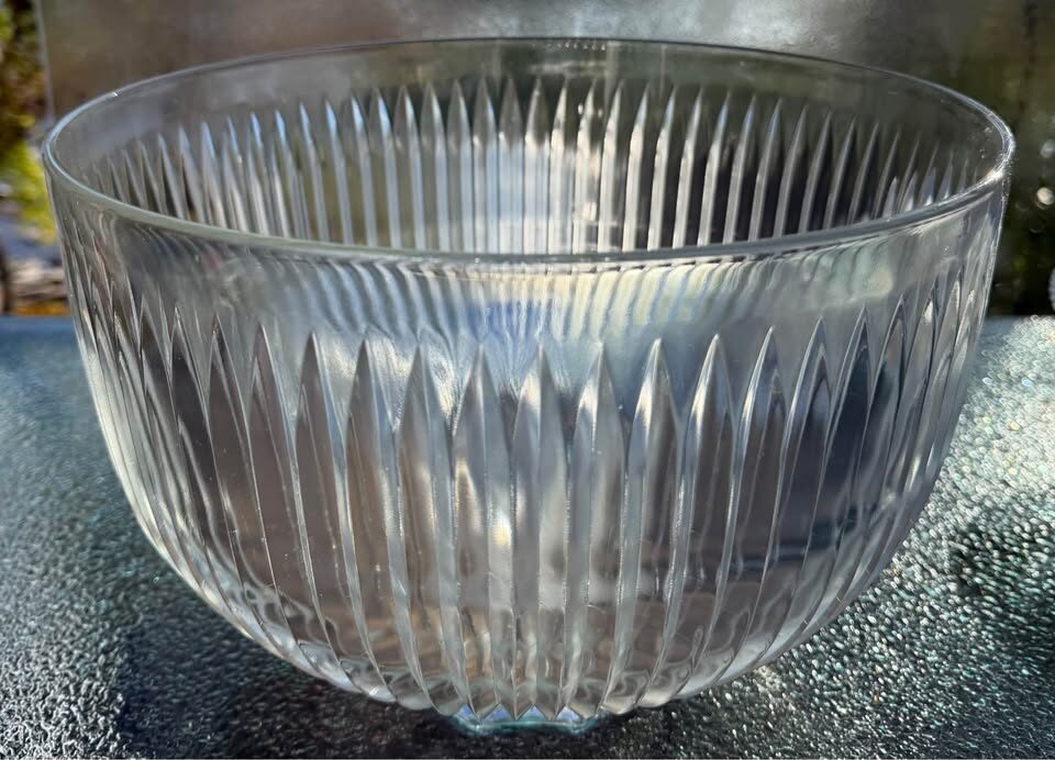 Rare Vintage 5-Pc Mid-Century Crystal Buffet Serving Set - Includes Glass Ladle! - photo 3