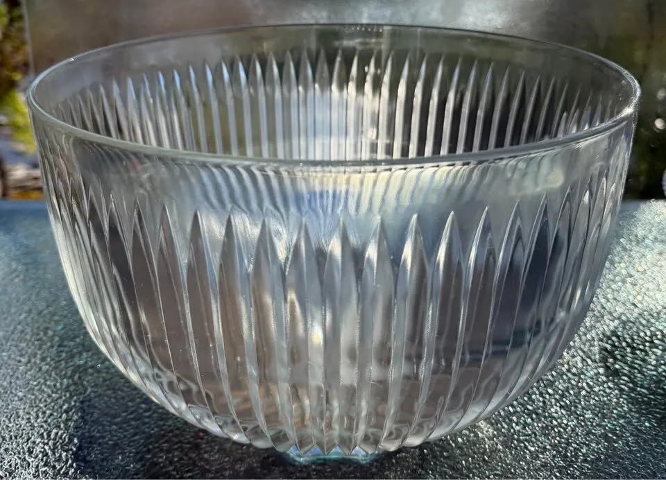 Rare Vintage 5-Pc Mid-Century Crystal Buffet Serving Set - Includes Glass Ladle! - photo 3