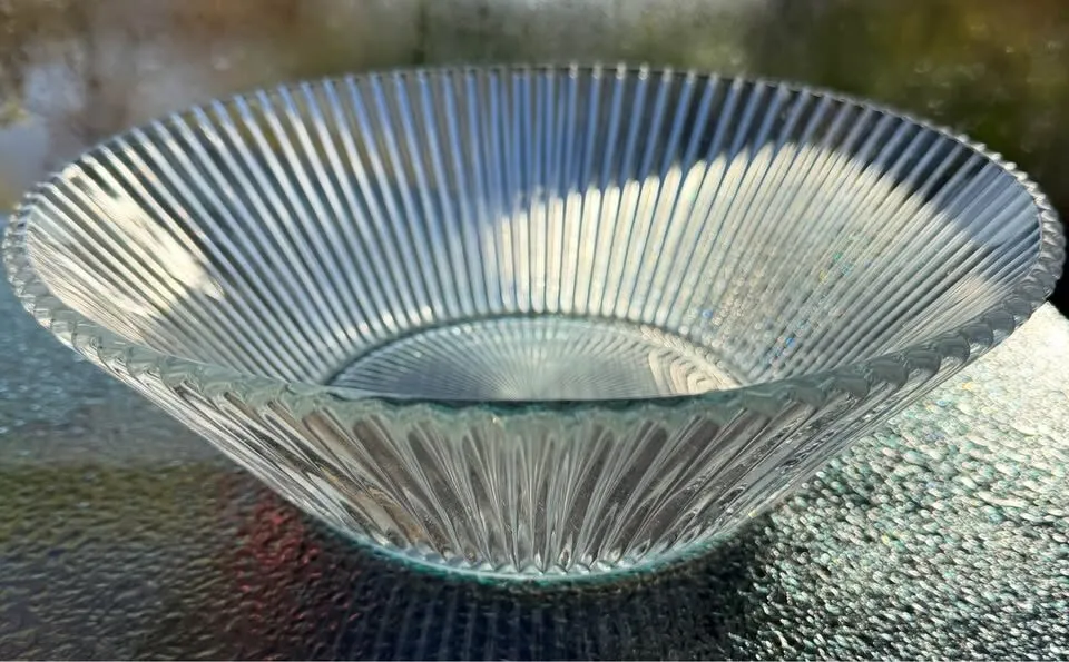 Rare Vintage 5-Pc Mid-Century Crystal Buffet Serving Set - Includes Glass Ladle! - photo 4