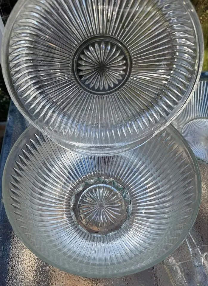 Rare Vintage 5-Pc Mid-Century Crystal Buffet Serving Set - Includes Glass Ladle! - photo 9