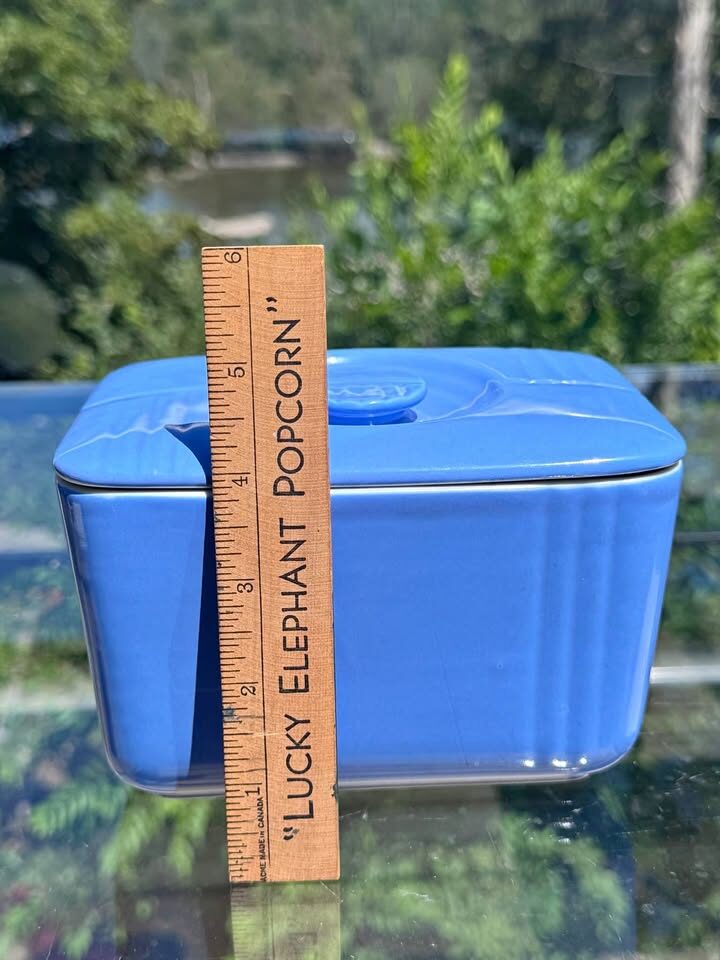 Vintage Hall China Westinghouse Refrigerator Dish with Lid - Cornflower Blue - photo 2