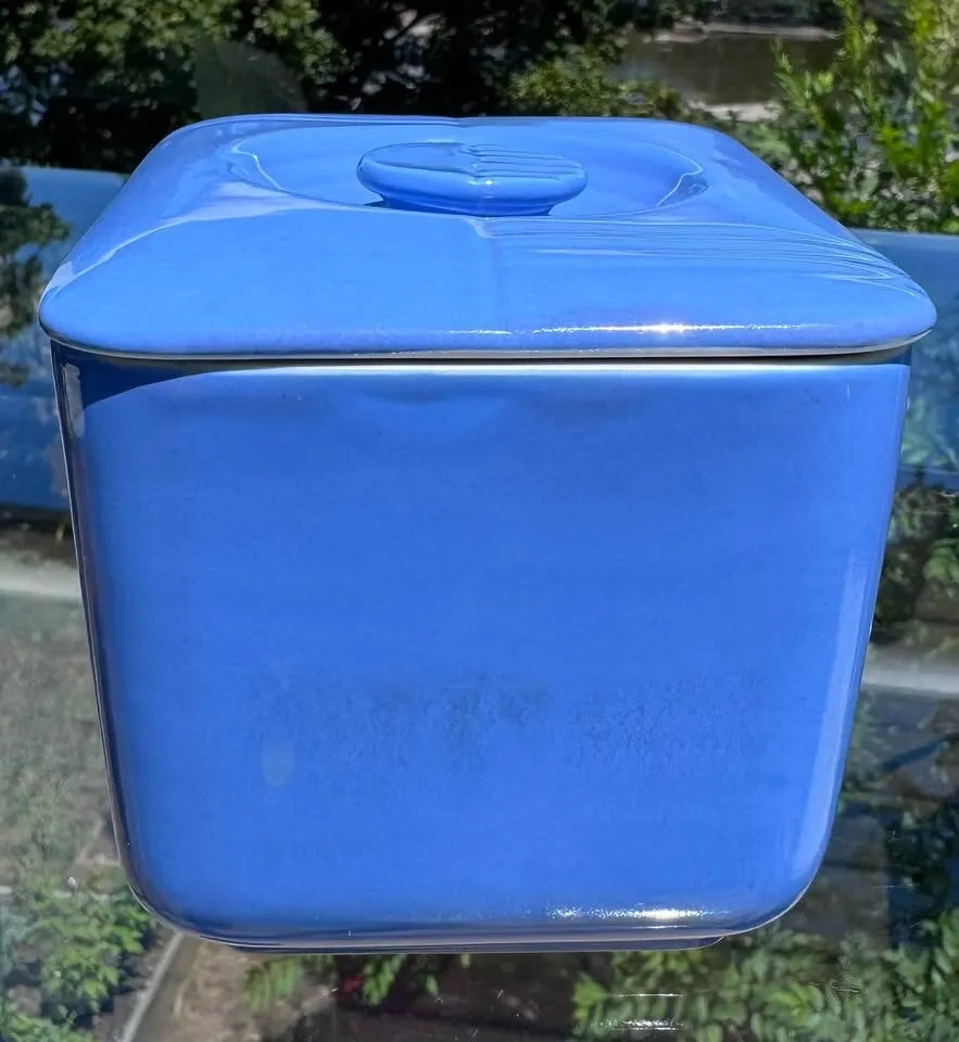 Vintage Hall China Westinghouse Refrigerator Dish with Lid - Cornflower Blue - photo 7