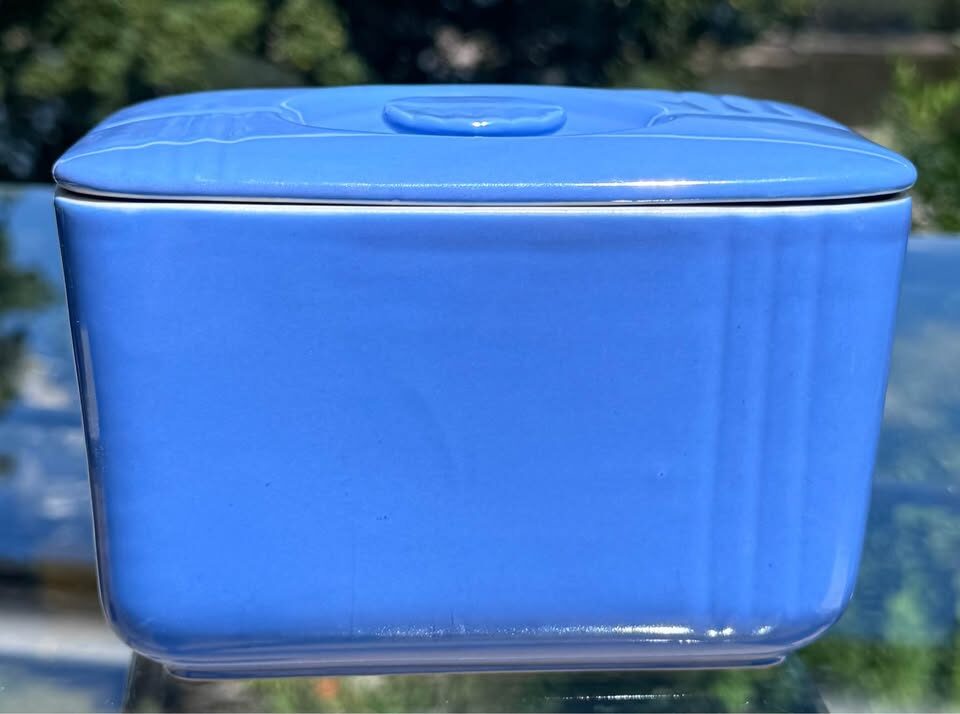 Vintage Hall China Westinghouse Refrigerator Dish with Lid - Cornflower Blue - photo 9