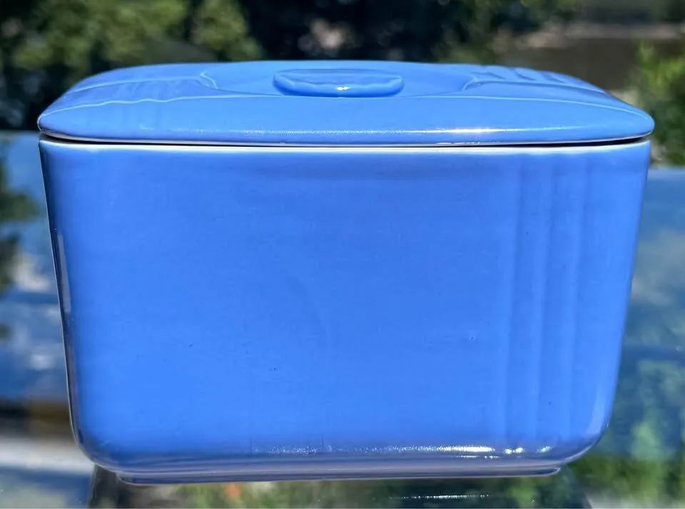 Vintage Hall China Westinghouse Refrigerator Dish with Lid - Cornflower Blue - photo 9