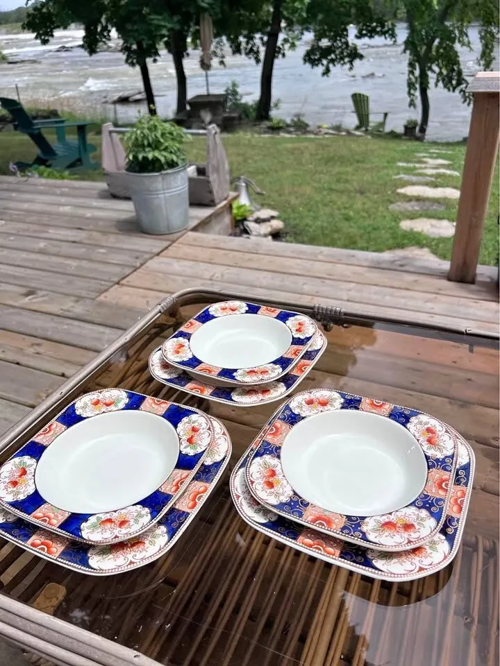 Vintage 1930s Wood & Sons "Napoli" Imari -10 Piece Dinnerware Set with Platter - photo 1
