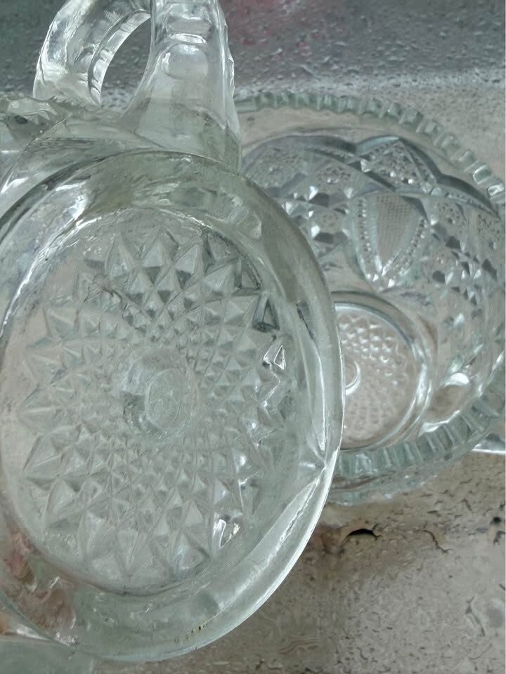 Antique 1907 McKee Glass "Fentec" Cream & Sugar Set - Marked - photo 6