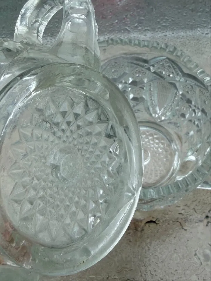 Antique 1907 McKee Glass "Fentec" Cream & Sugar Set - Marked - photo 6