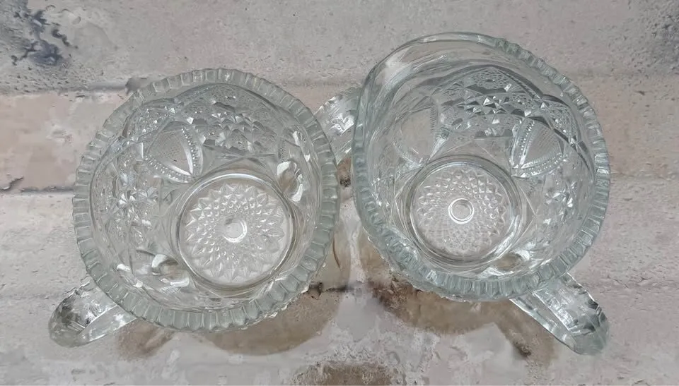 Antique 1907 McKee Glass "Fentec" Cream & Sugar Set - Marked - photo 8