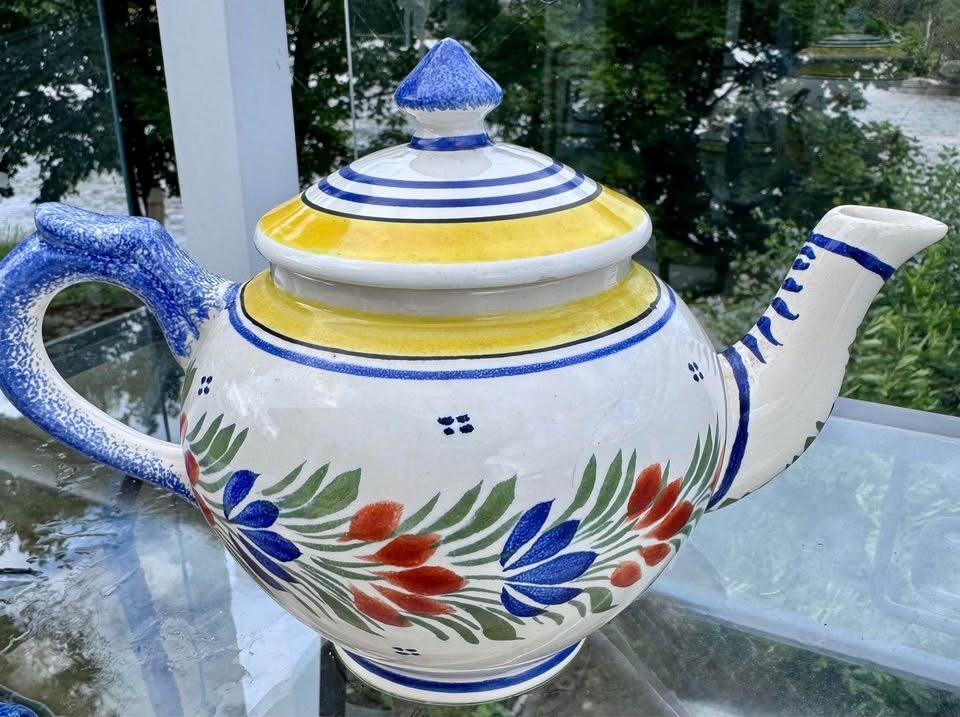 Antique 1920/1930s Henriot Quimper 5-Pc Tea Set - Handpainted French Faience - photo 6